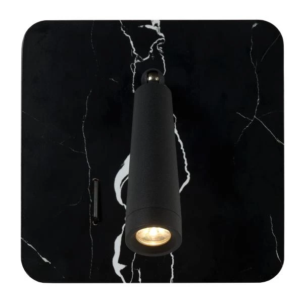 Lucide OREGON - Lampe de chevet / Applique mural - LED - 1x4W 3000K - Point de rechargement USB - Noir - DETAIL 1